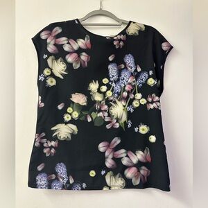 Tes Baker Floral Black Women's Top